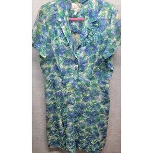 1950s Summer Frock Fern Print by Adrian Tabin L-XL